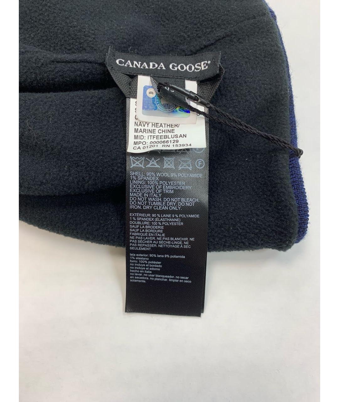 CANADA GOOSE Темно-синяя шерстяная шапка, фото 7