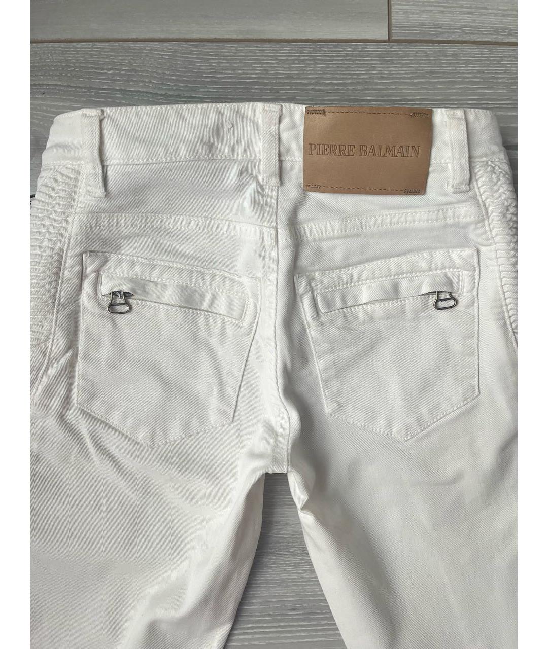 PIERRE BALMAIN Белые хлопко-эластановые джинсы слим, фото 4