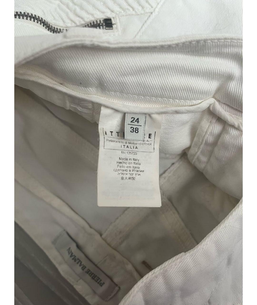 PIERRE BALMAIN Белые хлопко-эластановые джинсы слим, фото 5