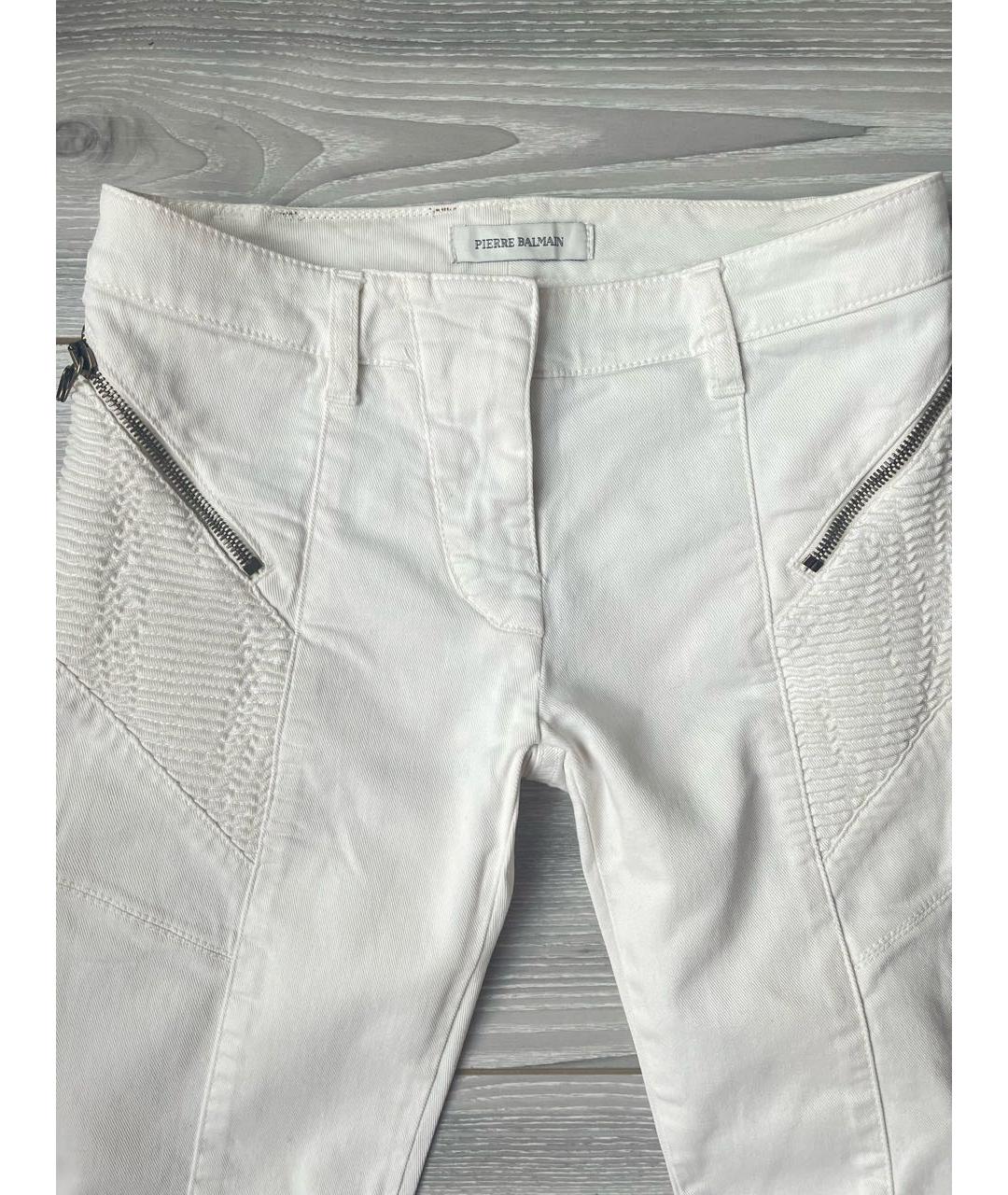 PIERRE BALMAIN Белые хлопко-эластановые джинсы слим, фото 3