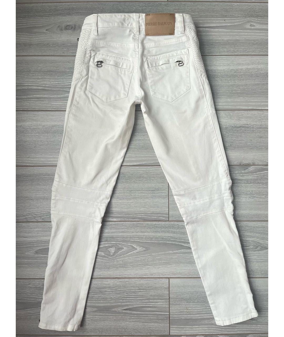 PIERRE BALMAIN Белые хлопко-эластановые джинсы слим, фото 2
