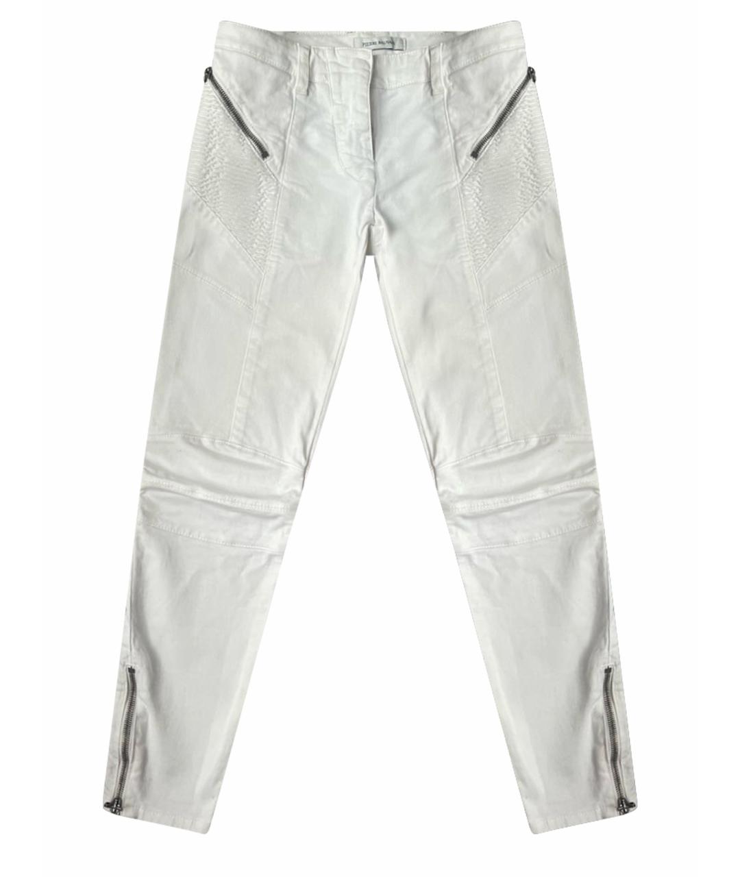 PIERRE BALMAIN Белые хлопко-эластановые джинсы слим, фото 1
