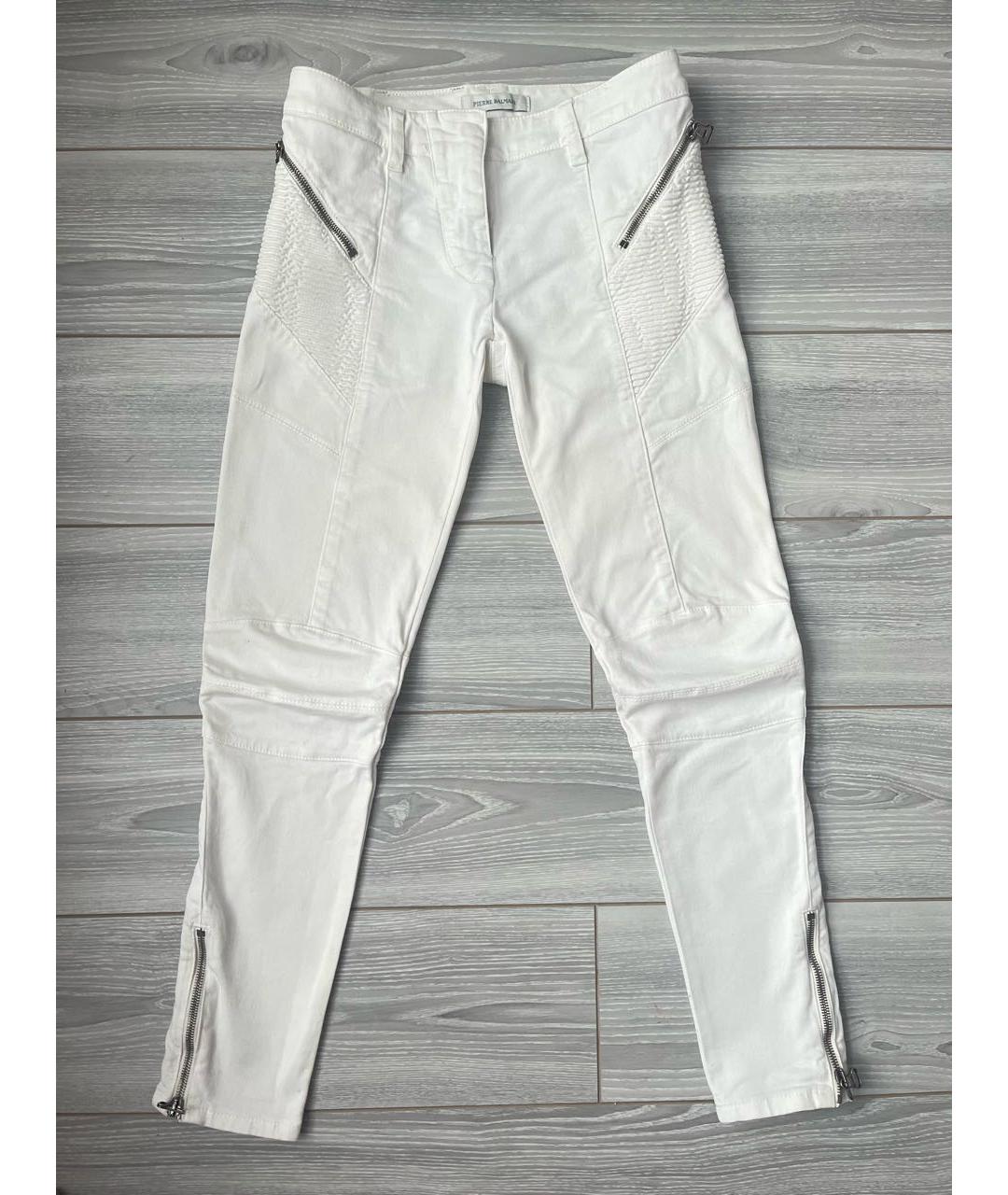 PIERRE BALMAIN Белые хлопко-эластановые джинсы слим, фото 6