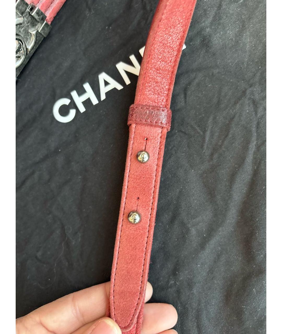 CHANEL Бордовая кожаная сумка через плечо, фото 3