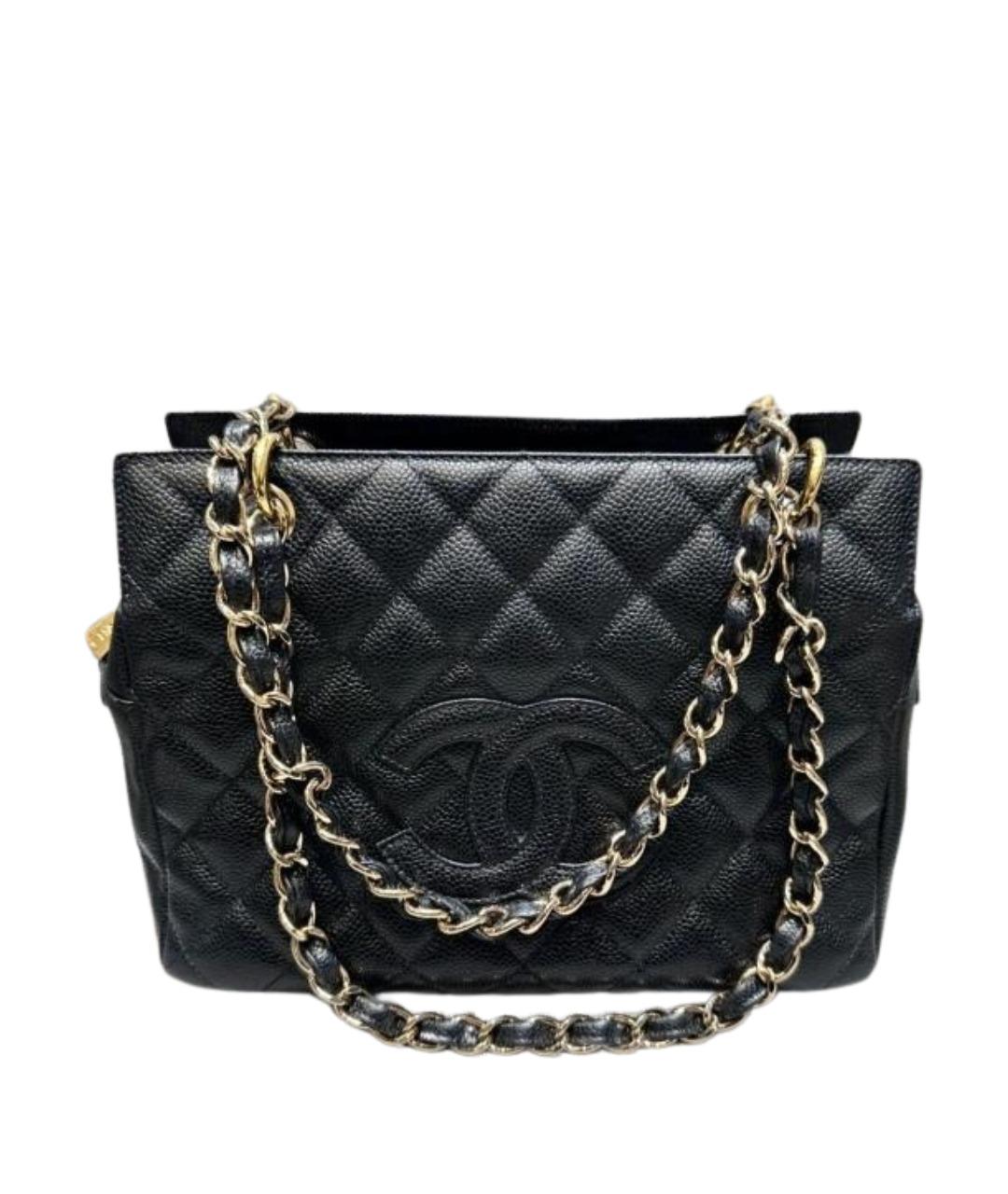 CHANEL Черная кожаная сумка тоут, фото 1