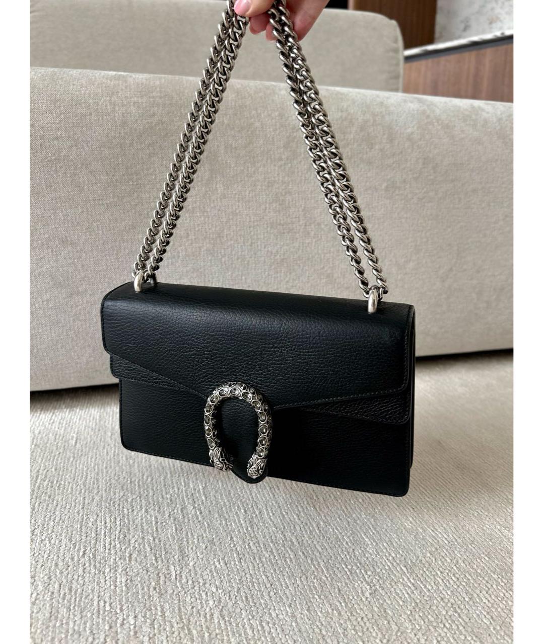 GUCCI Черная кожаная сумка через плечо, фото 4