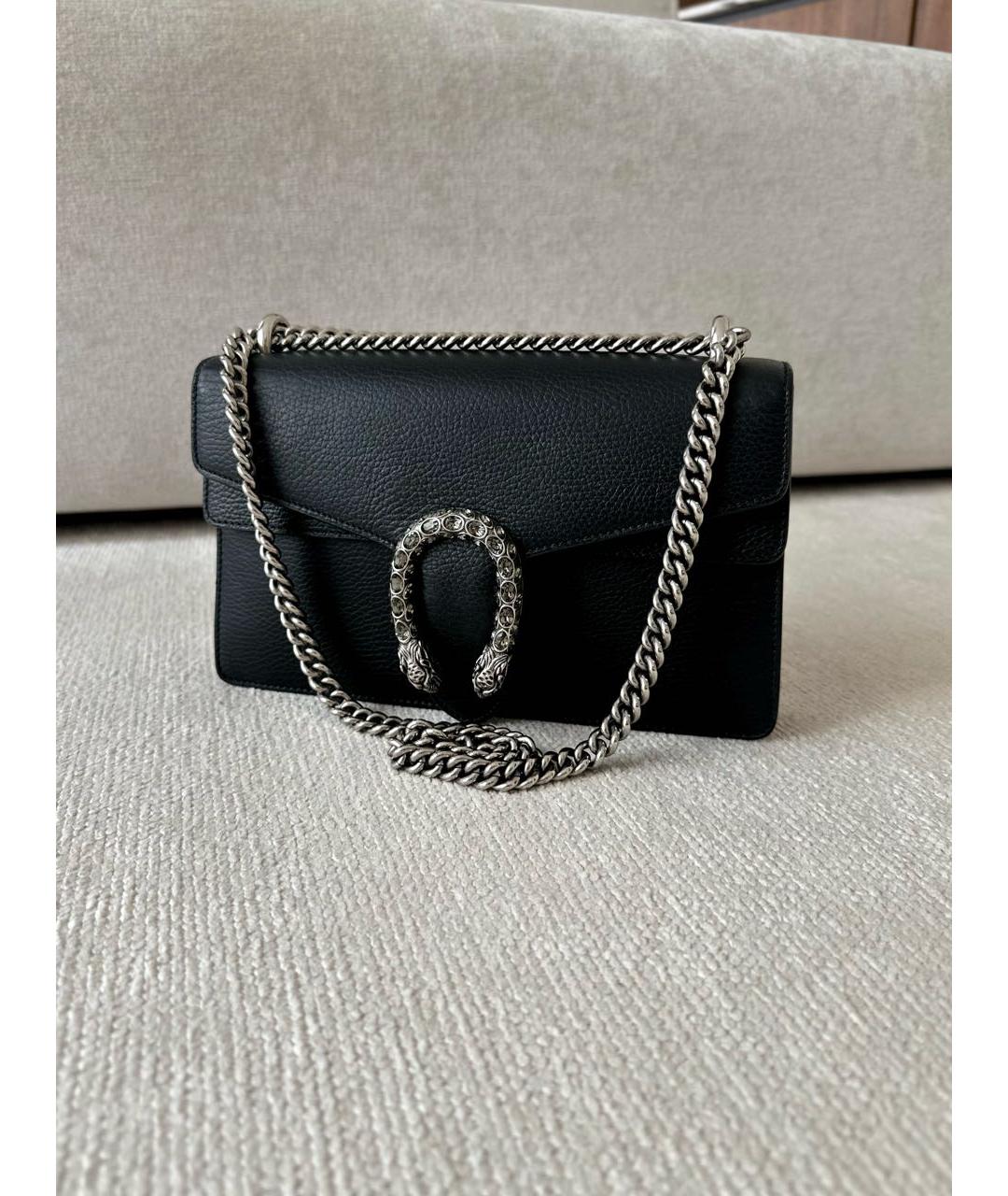 GUCCI Черная кожаная сумка через плечо, фото 3