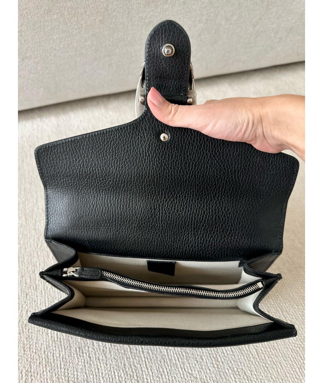 GUCCI Черная кожаная сумка через плечо, фото 5