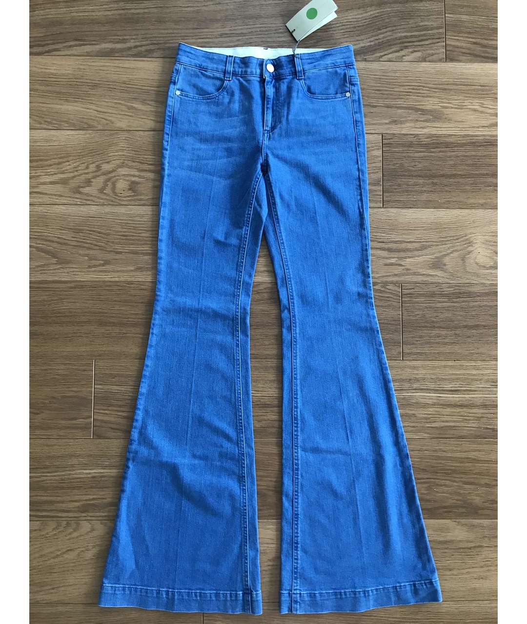 STELLA MCCARTNEY Голубые хлопковые джинсы клеш, фото 6