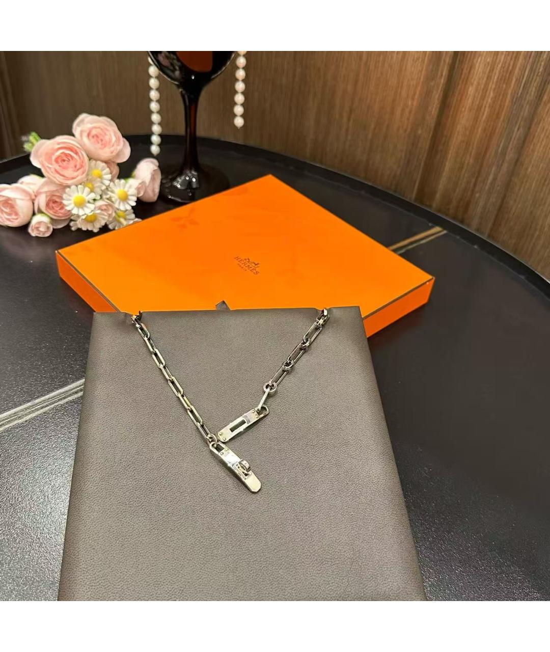 HERMES Серебряное серебряное колье, фото 5