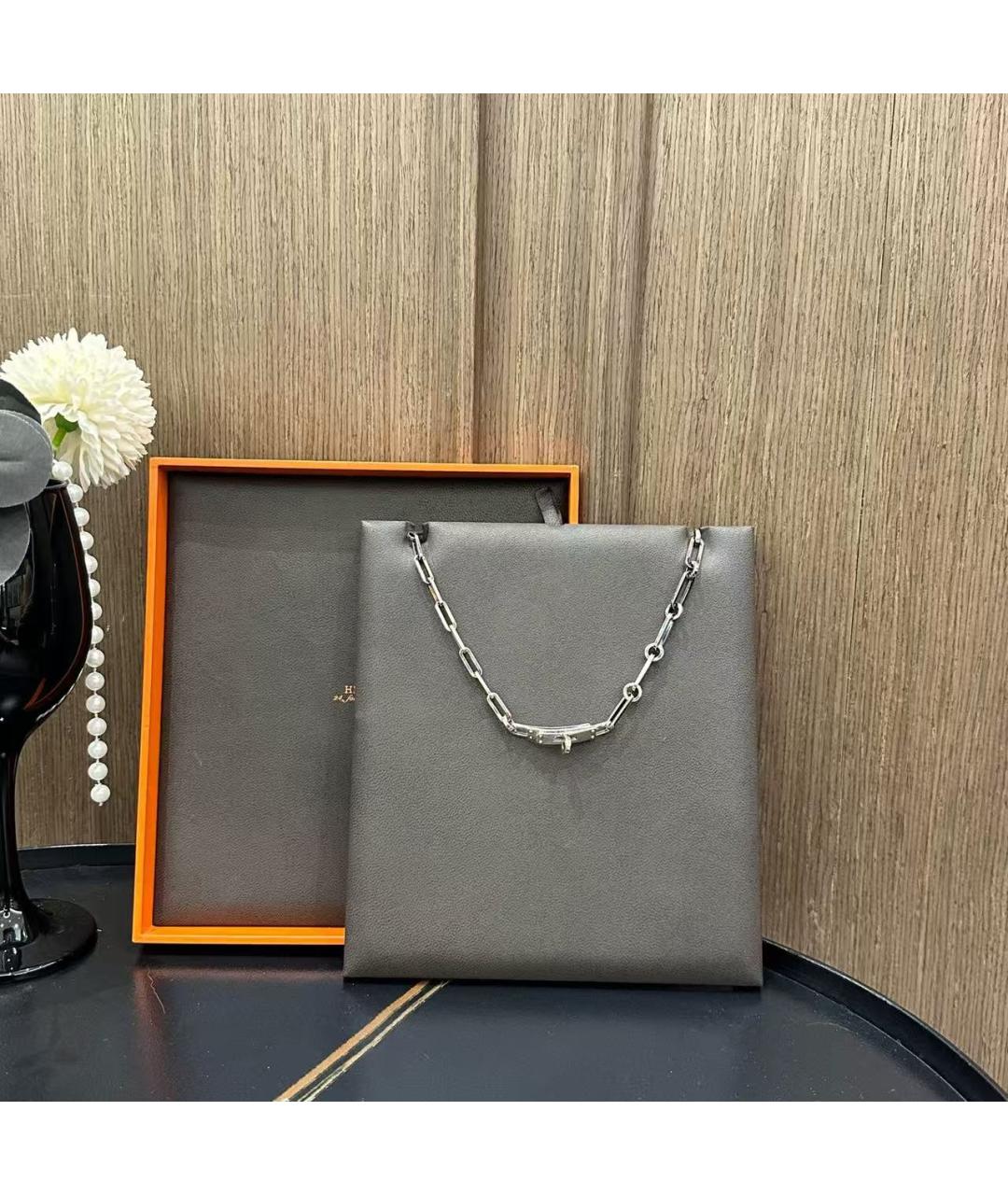 HERMES Серебряное серебряное колье, фото 8