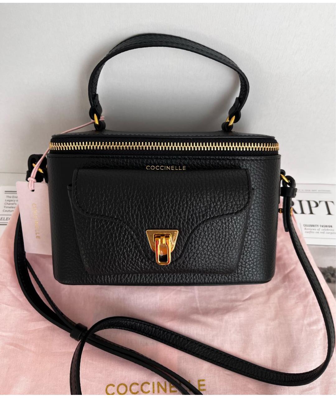 COCCINELLE Черная кожаная сумка через плечо, фото 9