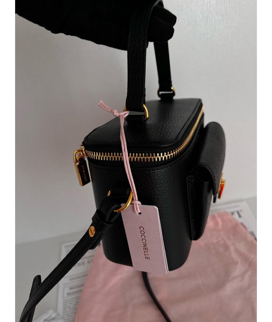 COCCINELLE Черная кожаная сумка через плечо, фото 6