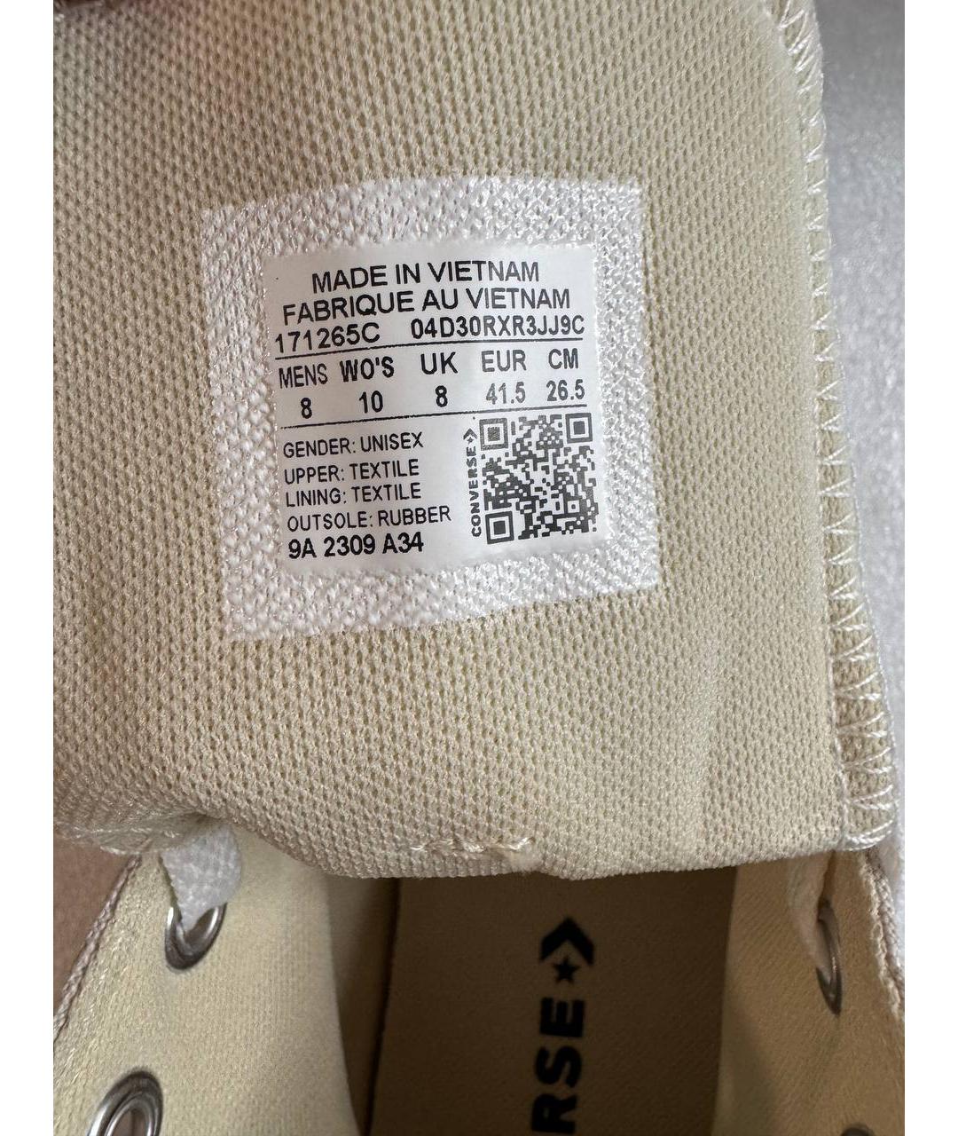 CONVERSE Белые текстильные кеды, фото 5