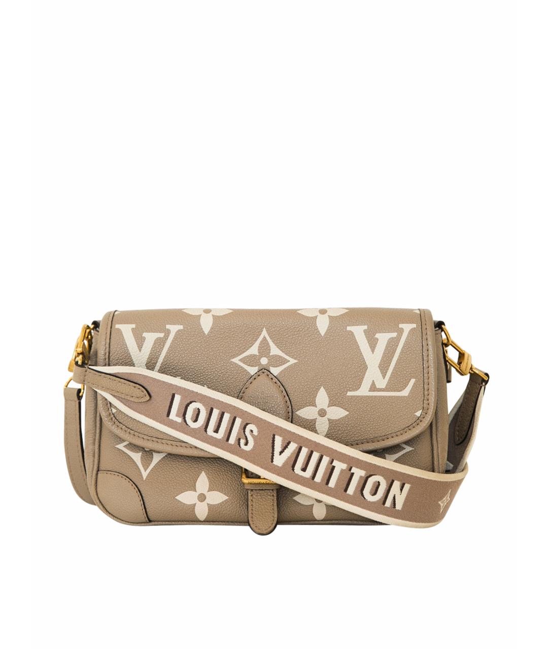 LOUIS VUITTON Бежевая кожаная сумка через плечо, фото 10