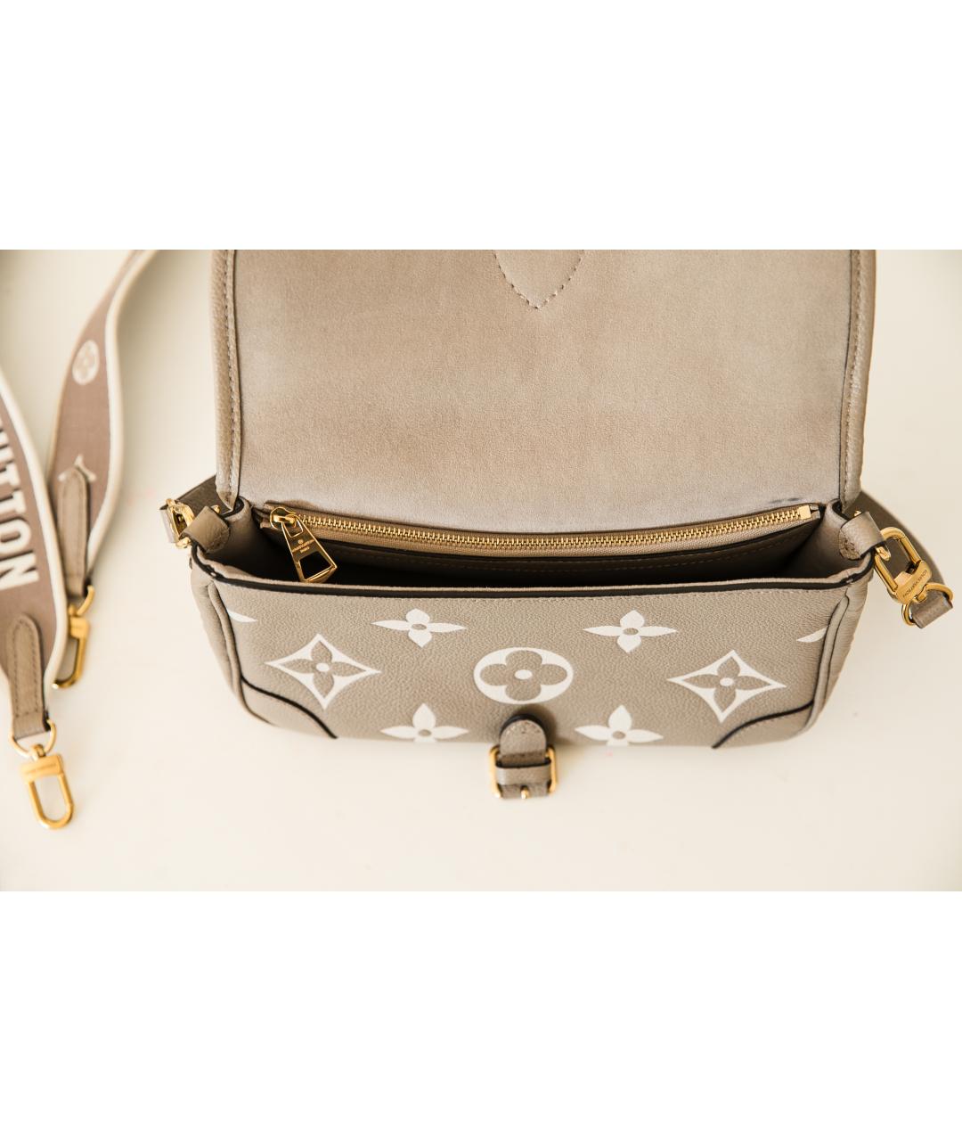 LOUIS VUITTON Бежевая кожаная сумка через плечо, фото 4