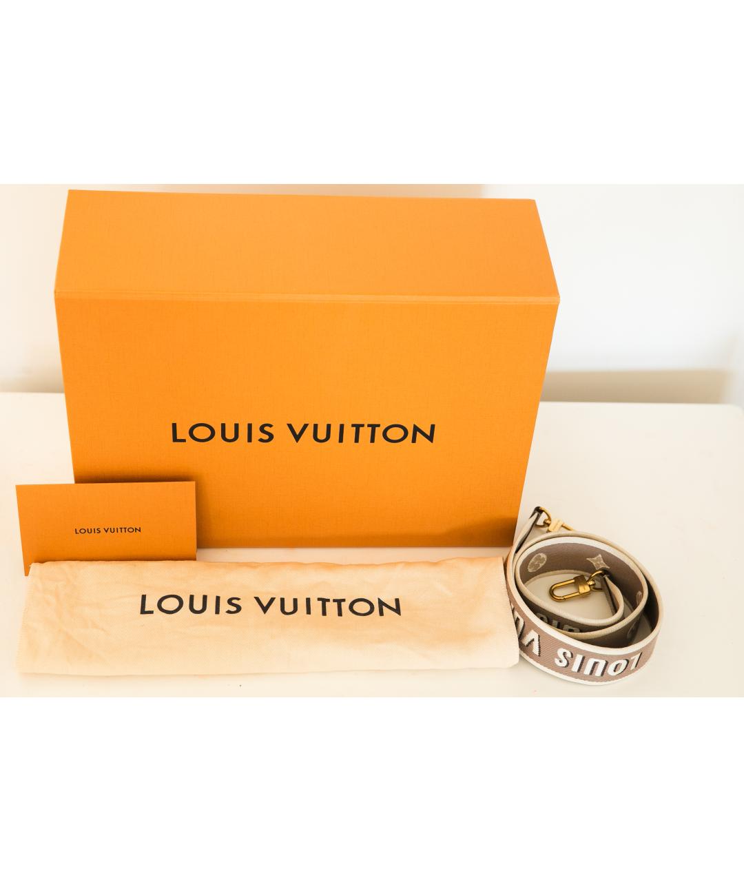 LOUIS VUITTON Бежевая кожаная сумка через плечо, фото 8