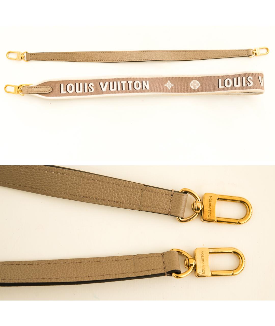 LOUIS VUITTON Бежевая кожаная сумка через плечо, фото 7