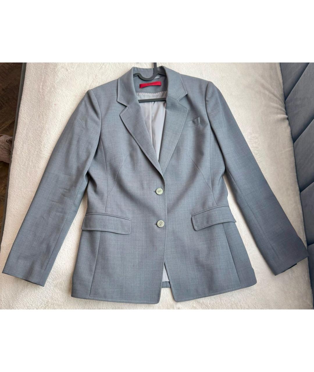 HUGO Серый шерстяной жакет/пиджак, фото 8