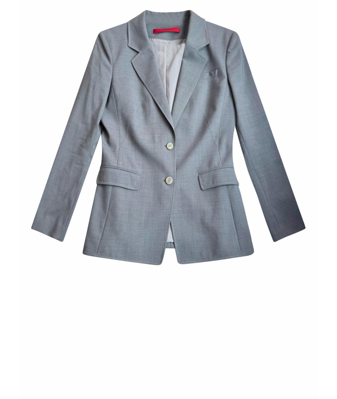 HUGO Серый шерстяной жакет/пиджак, фото 1