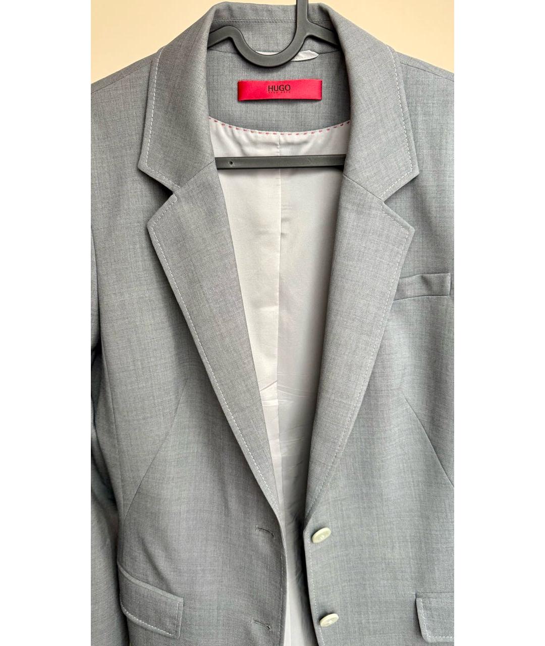 HUGO Серый шерстяной жакет/пиджак, фото 3