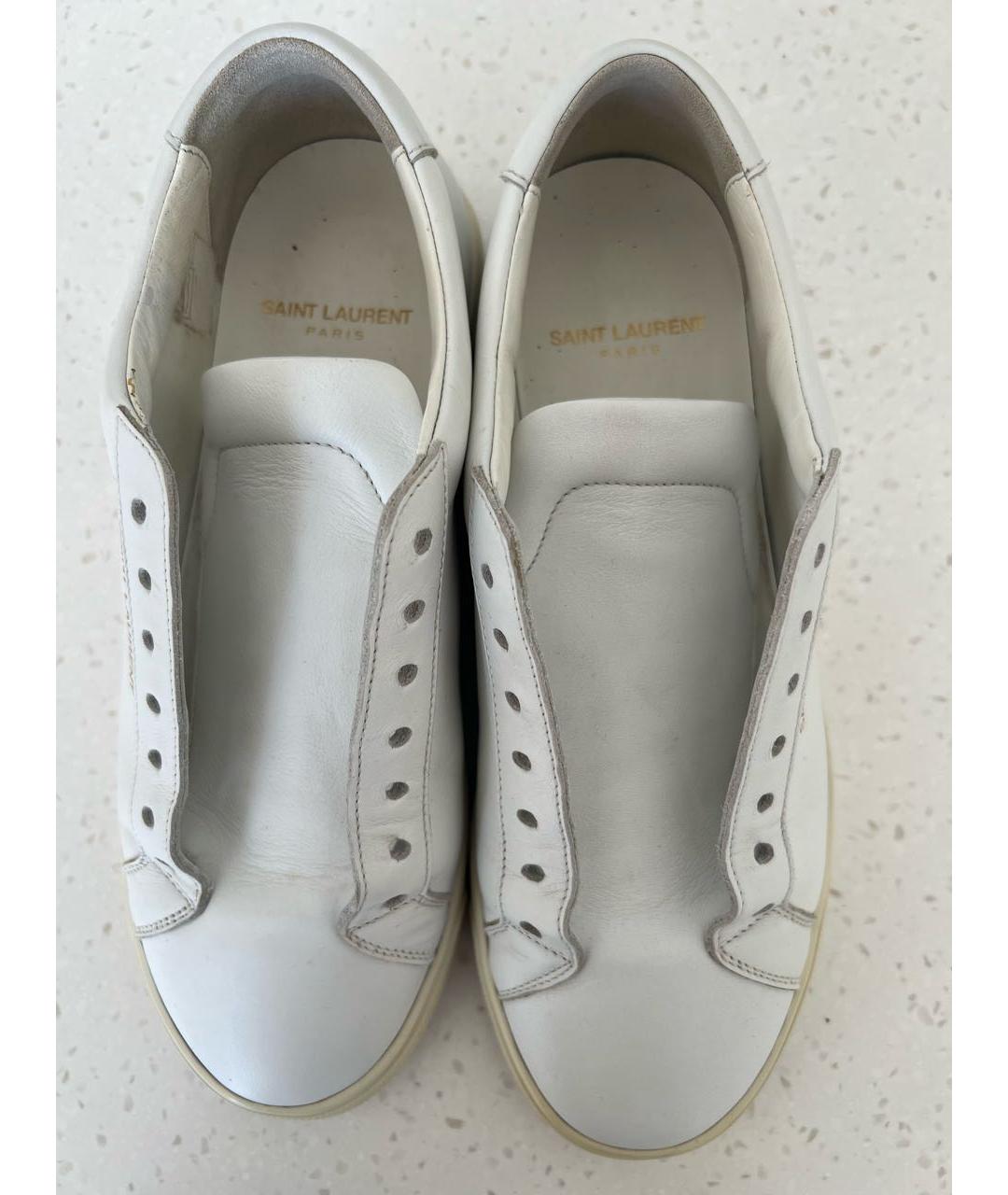 SAINT LAURENT Белые кожаные кеды, фото 4