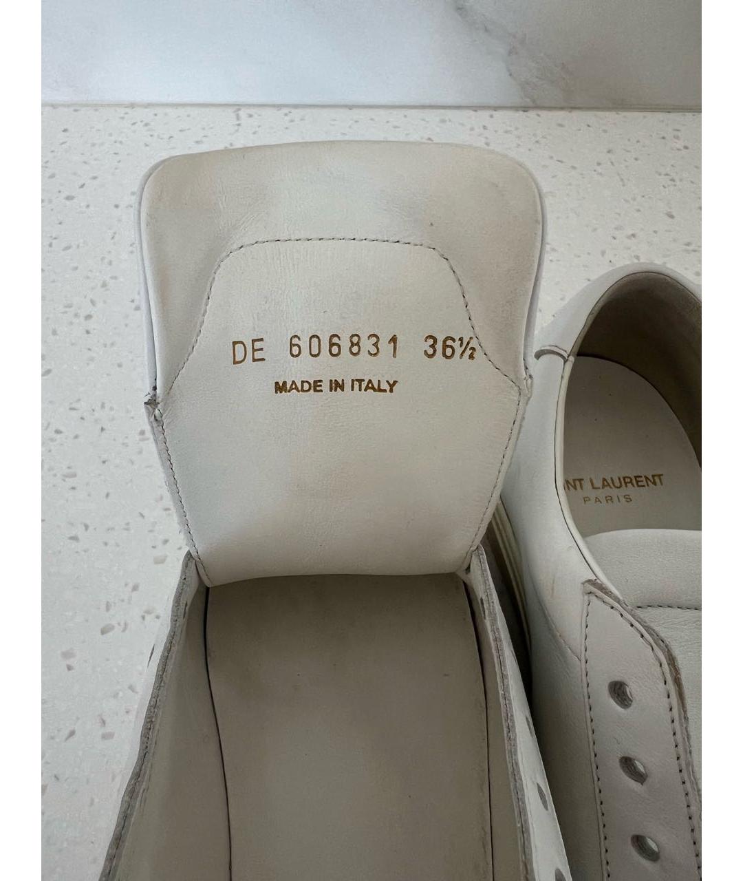 SAINT LAURENT Белые кожаные кеды, фото 3