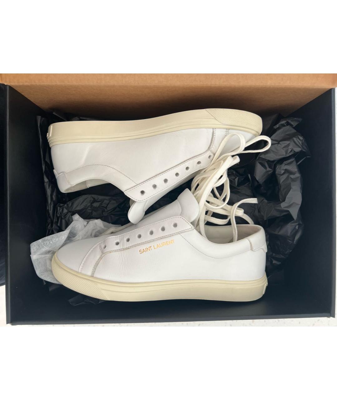 SAINT LAURENT Белые кожаные кеды, фото 5