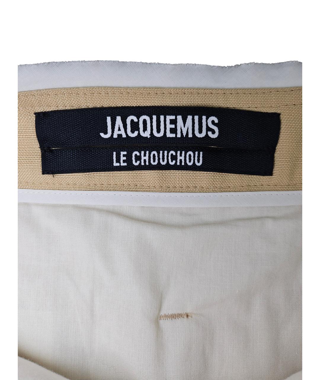 JACQUEMUS Бежевая хлопковая юбка мини, фото 5