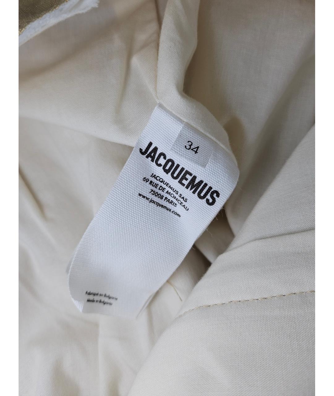 JACQUEMUS Бежевая хлопковая юбка мини, фото 6