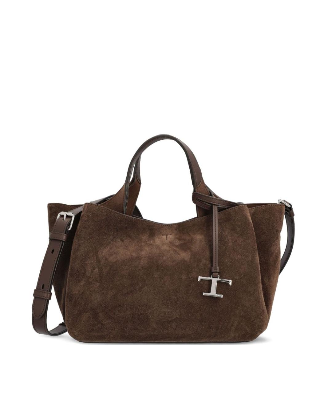 TOD'S Коричневая замшевая сумка тоут, фото 1