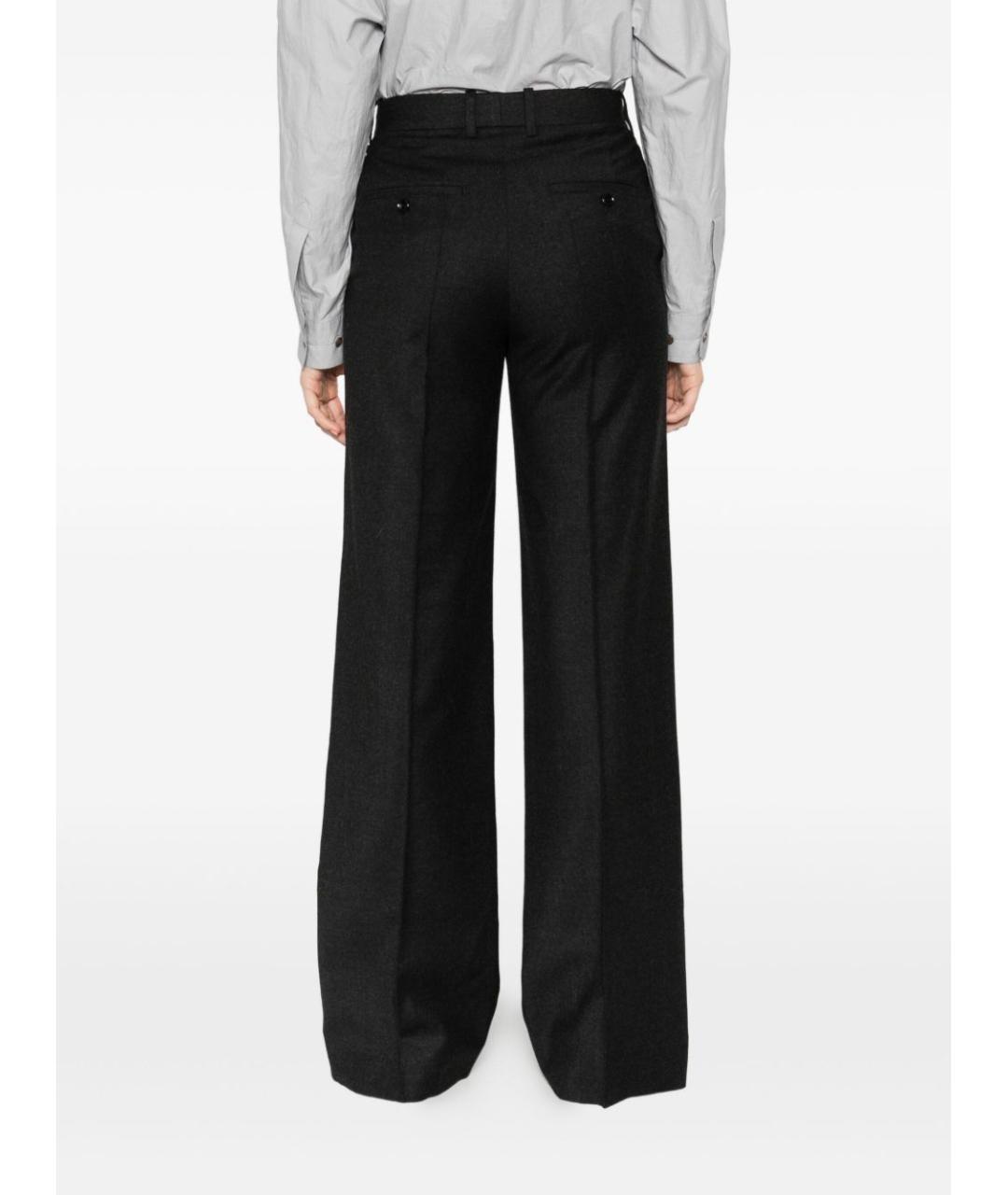 PHOEBE PHILO Антрацитовые шерстяные прямые брюки, фото 3