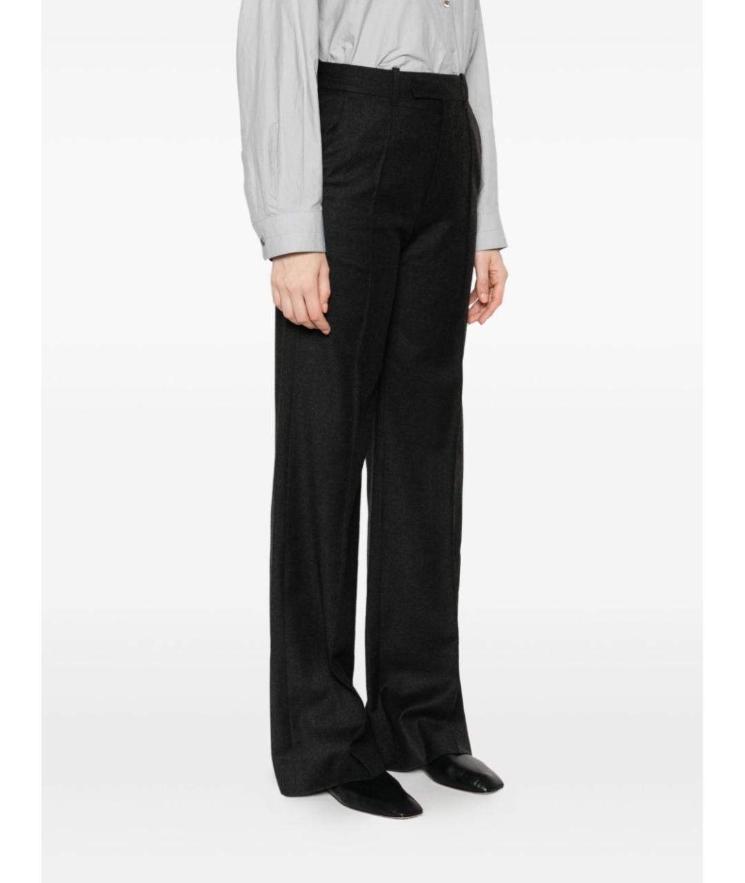 PHOEBE PHILO Антрацитовые шерстяные прямые брюки, фото 2