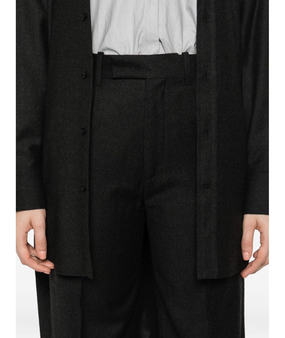 PHOEBE PHILO Антрацитовые шерстяные прямые брюки, фото 4