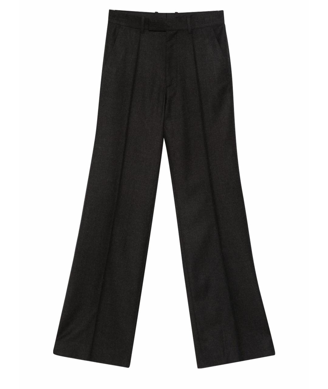 PHOEBE PHILO Антрацитовые шерстяные прямые брюки, фото 1