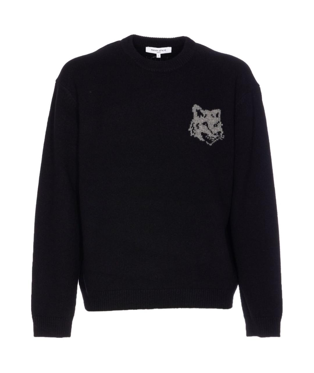 MAISON KITSUNE Черный шерстяной джемпер / свитер, фото 1