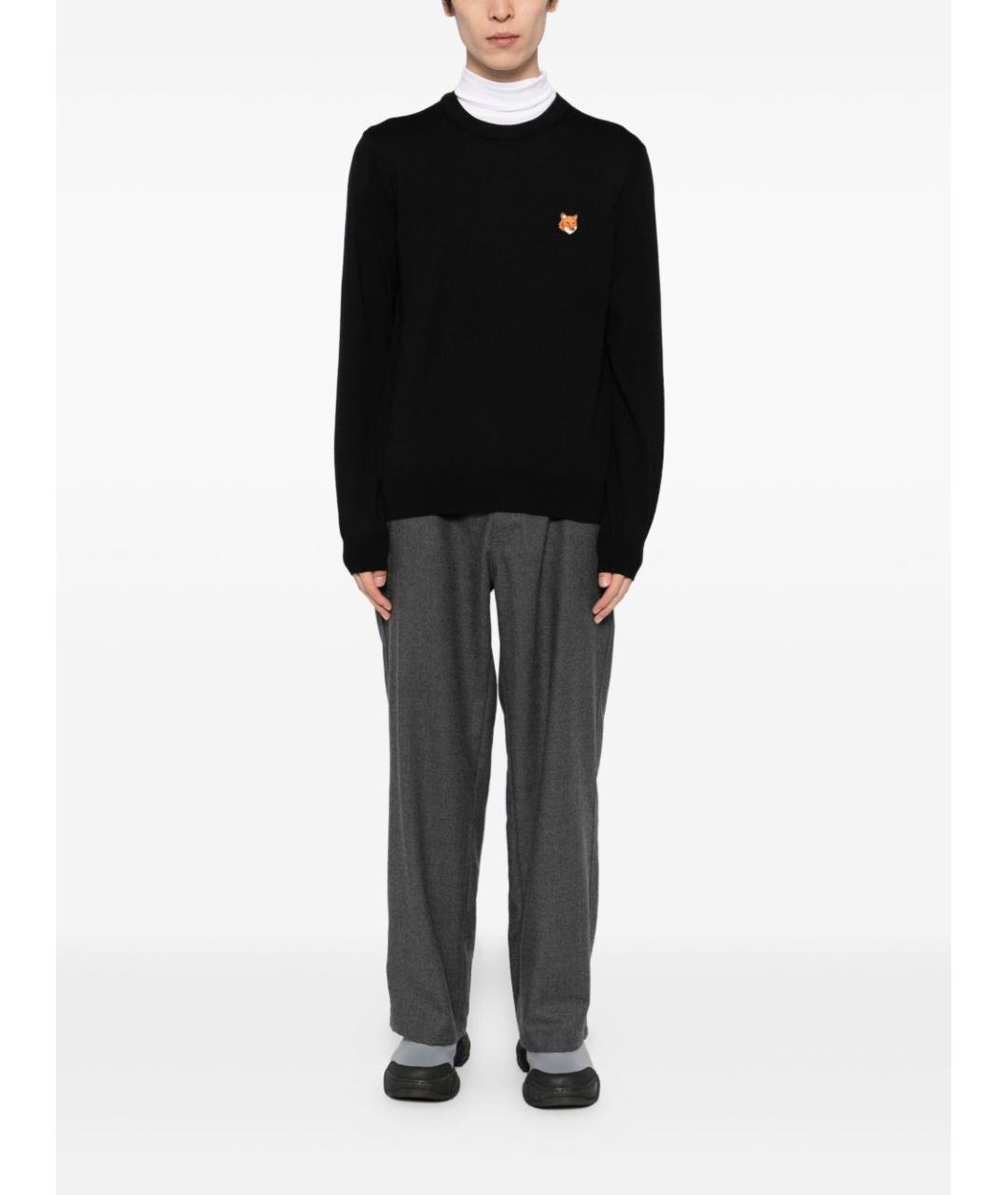 MAISON KITSUNE Черный шерстяной джемпер / свитер, фото 2
