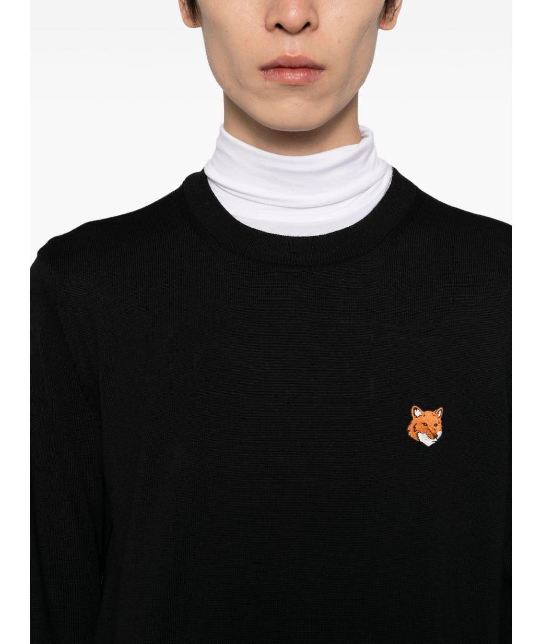 MAISON KITSUNE Черный шерстяной джемпер / свитер, фото 3