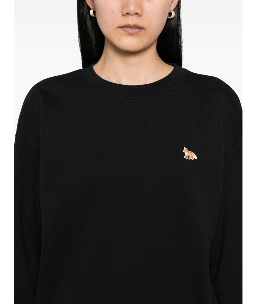 MAISON KITSUNE Черный хлопковый джемпер / свитер, фото 4
