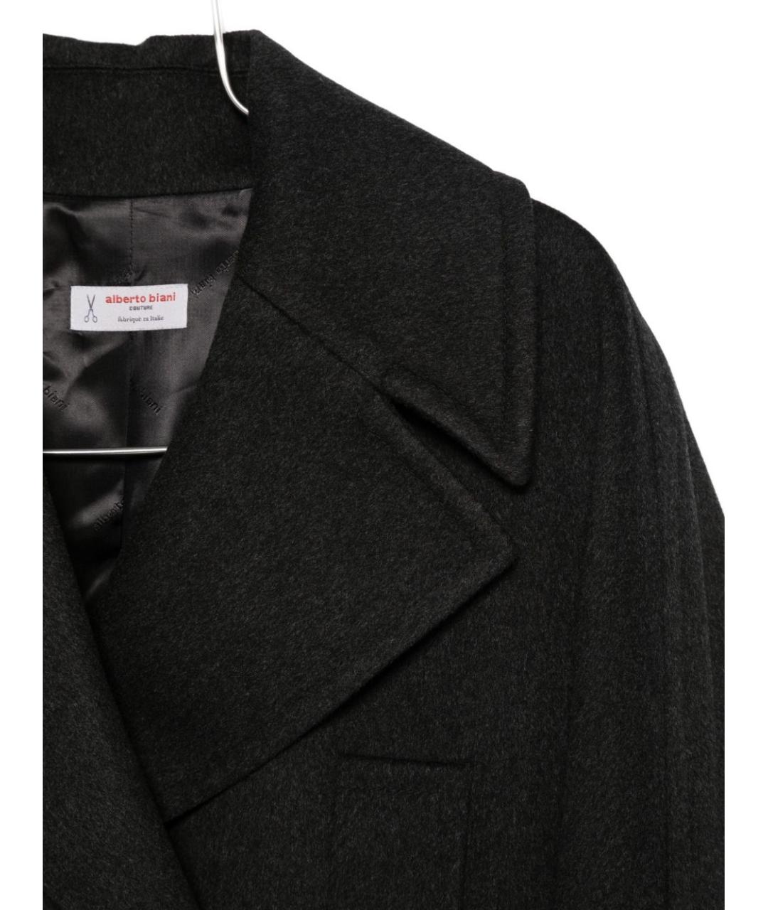 ALBERTO BIANI Черное шерстяное пальто, фото 2