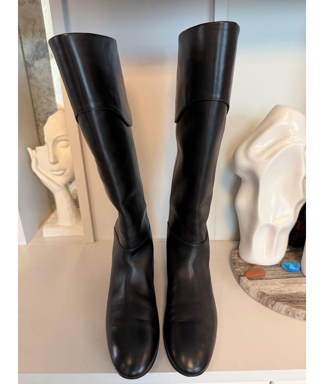 GUCCI Черные кожаные сапоги, фото 2