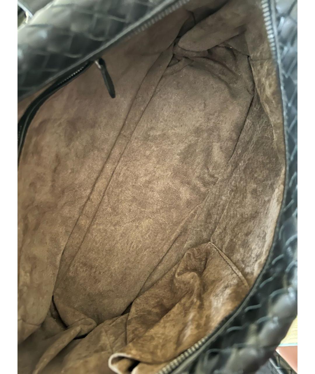 BOTTEGA VENETA Черная кожаная сумка с короткими ручками, фото 8