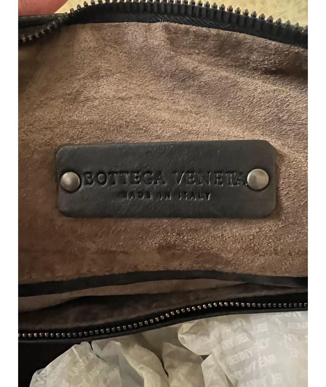 BOTTEGA VENETA Черная кожаная сумка с короткими ручками, фото 7