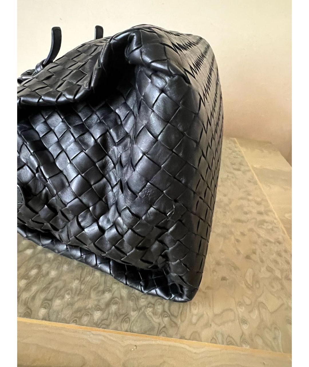 BOTTEGA VENETA Черная кожаная сумка с короткими ручками, фото 6