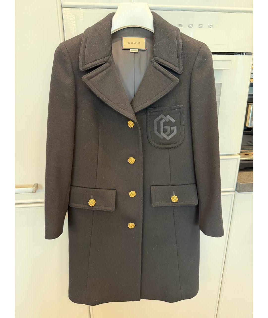 GUCCI Черное шерстяное пальто, фото 7