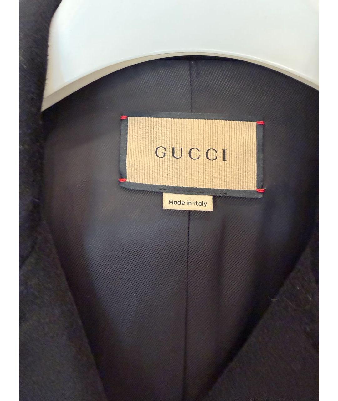 GUCCI Черное шерстяное пальто, фото 4