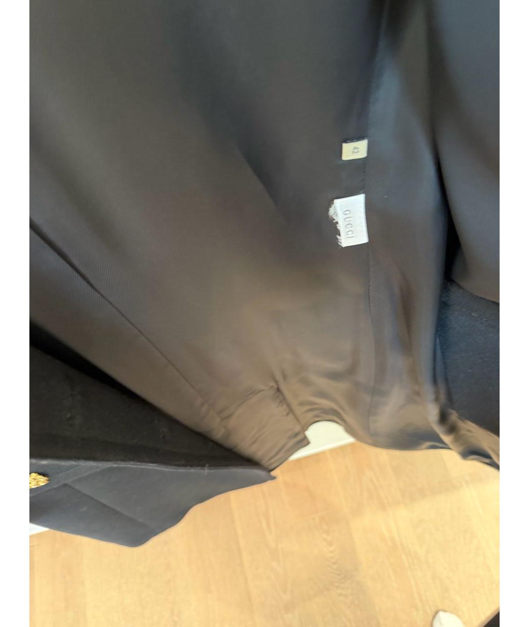 GUCCI Черное шерстяное пальто, фото 5