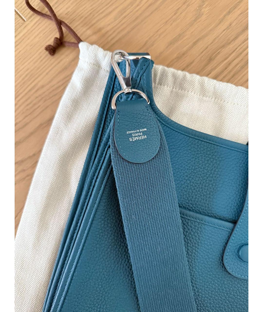 HERMES Синяя кожаная сумка через плечо, фото 7