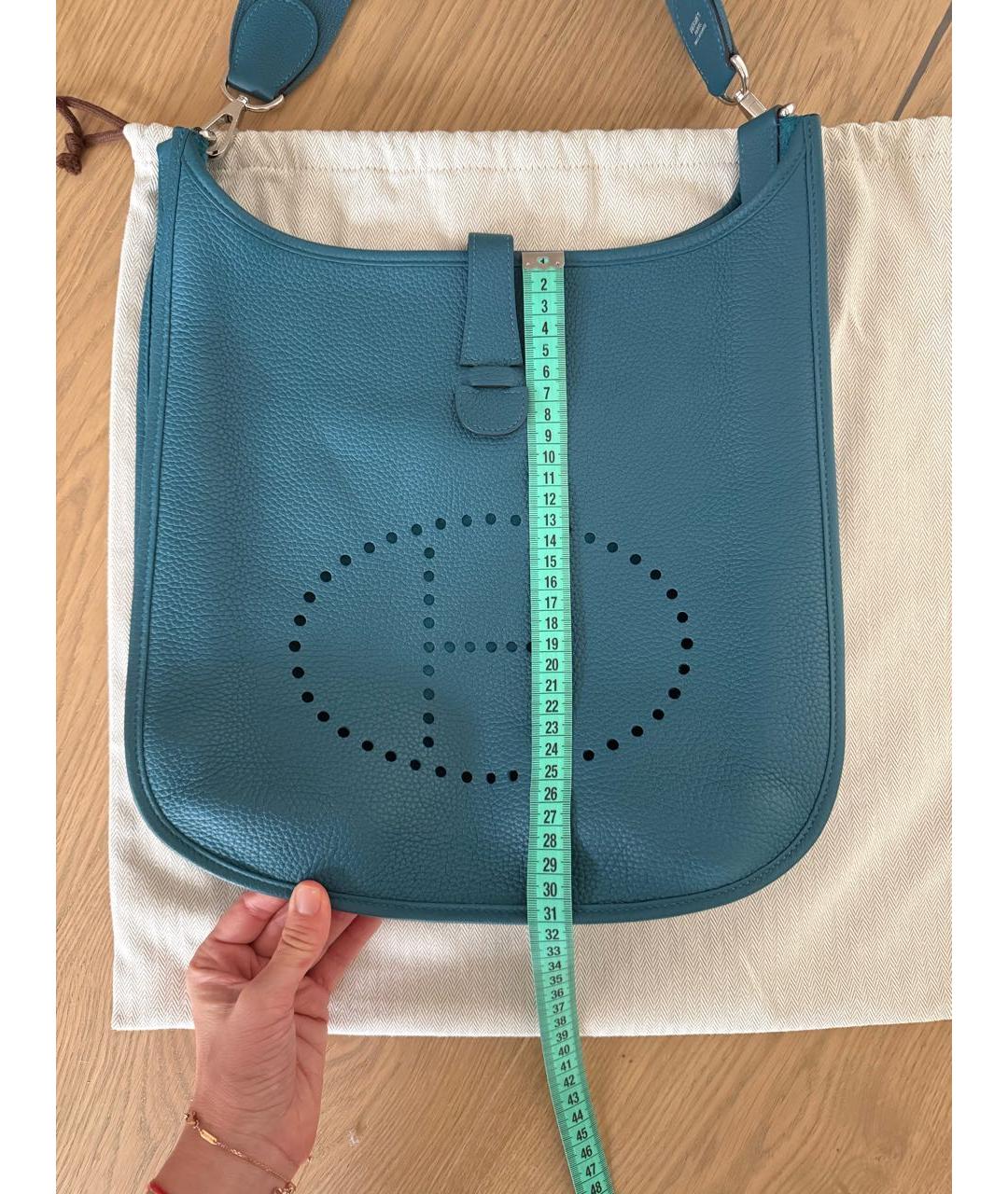 HERMES Синяя кожаная сумка через плечо, фото 5
