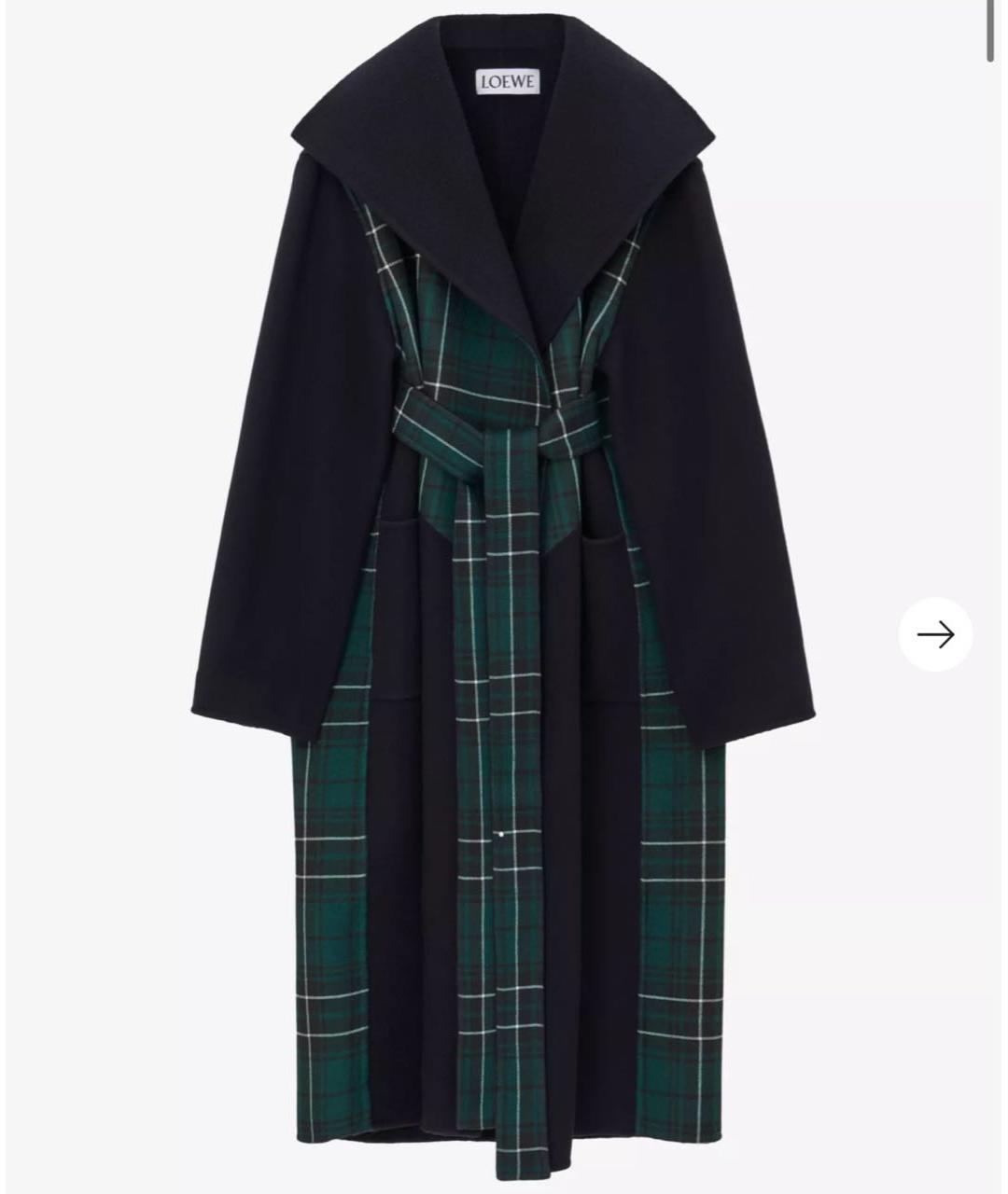 LOEWE Черное шерстяное пальто, фото 6